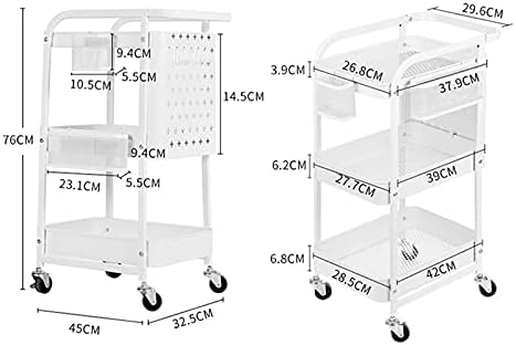 Мултифункционална количка за тркалање од 3 нивоа ， Мултифункционална полица за складирање на кујна со тркала подвижен простор за заштеда