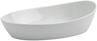 Данска бела порцеланска чип отпорна на комерцијална комерцијална оценка за комерцијално одделение, 3 парчиња сет за овални сервиси за
