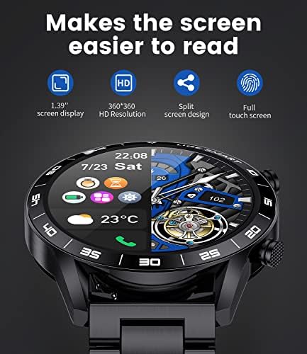 ЧУВСТВУВАЈ НИКОГАШ Паметен Часовник, 1.32 Паметни Часовници Со Целосен Допир За Мажи Со Bluetooth Повик Текстуално Известување