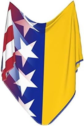 Американско Знаме И Босанско Знаме Бебешко Ќебе Што Прима Ќебе За Новороденче Обвивка За Покривање На Повивање