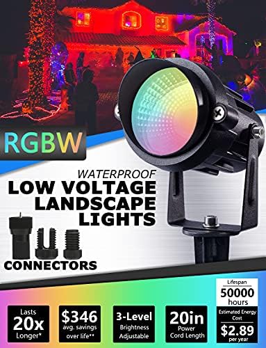 SUNVIE 24 Пакет RGB Пејзажни Светла Што Ја Менуваат Бојата НИСКОНАПОНСКИ LED Пејзажни Светла Со Далечински Управувач Со Краток Дострел