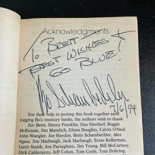 Бо Шембехлер Оди Сино Потпишан Автограм Бо Книга Со ЈСА Коа-Автограм Колеџ Списанија
