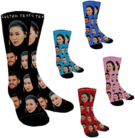 Byxhuc сопствени чорапи со фотографија, персонализирани чорапи со прилагодени подароци за фотографии за мажи жени сопруг момче роденден