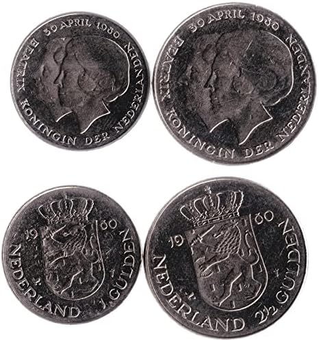 6 Монети Од Холандија | Холандски Монета Колекција Сет 1 5 10 25 Центи 1 2/ гулден | Циркулирани 1950-1980 | Кралицата Јулијана