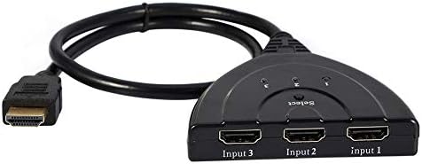 Hakeeta 3-Порта 1080P HDMI Адаптер Мулти-Монитор Автоматски Прекинувач Центар Кутија Сплитер, Поддршка Целосна HD 1x2 HDMI Сплитер,