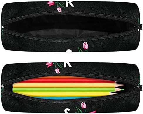 Црн летен цветен цвет цвет молив случај Студентска канцелариска торбичка торбичка за патент Пенки за козметика за торба за училишни