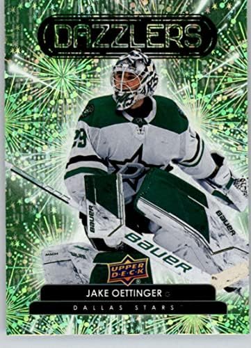 2022-23 Горна палуба Dazzlers Green DZ-30 Jake Oetinger Dallas Stars NHL Hockey Trading Card