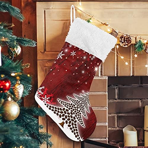 Божиќни божиќни чорапи на Xigua Childet Velvet Xmas висат чорапи за семеен празник Божиќна забава, 1 пакет