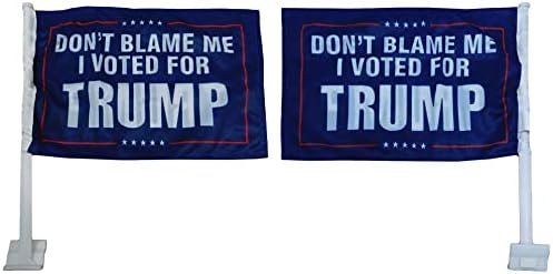 Не Ме Обвинувај Гласав За Трамп Сино Груб Текс Плете Најлон Двострано 12х18 12 х18 Знаме На Автомобилско Возило