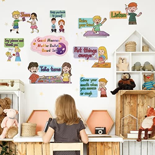 13 пакувања Правила за училница Постери во училница Билтен сет Подигнете постери за однесување на раката за едукативни постери за градинка