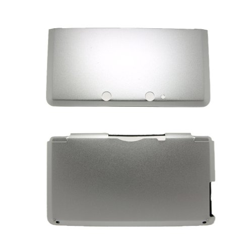 Сребрена Nintendo 3DS целосна алуминиумска метална куќиште за заштитни капаци + заштитници на слободен екран, сребро