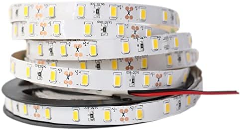 LED лента светло топло бело 3000-3500K, 16,4ft/5m 300 LED диоди 12V без вода на промоција SMD 5630 Флексибилна LED лента светлина за декорација