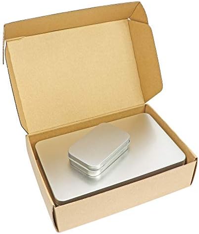 XL Сребрена метална правоаголна празна сад кутија контејнери за организација за складирање на занаетчиски накит со 1 парче 3,75 од 2,45 од