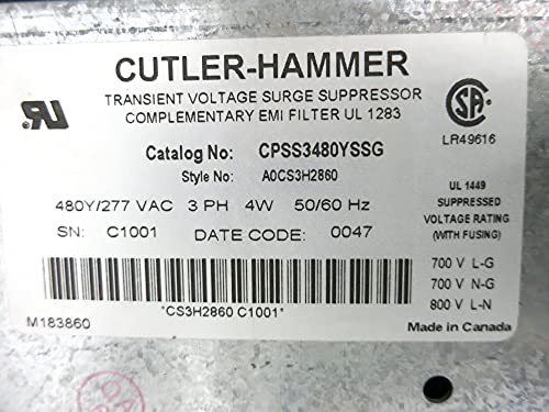 Cutler Hammer CPSS3480YSG минлив напон на наплив на напон w/далечински монитор