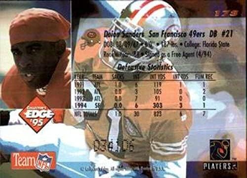 1995 Колекционерски Работ Црна Етикета 178 Дејон Сандерс Сан Франциско 49ерс Официјална Нфл Фудбалска Трговска Картичка Во Сурова Состојба