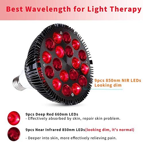Терапија со црвена светлина во Волезек, 18 LED диоди терапија со црвена светлина за тело и лице со 660nm црвена и 850nm близу инфрацрвена комбо