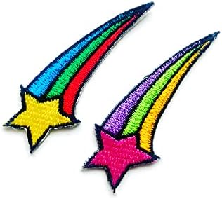 PL сет од 2 мали. Mini Meteor Meteor Star Sute Carto Fuon Logo Sew Iron на везена апликација знак знак за лепенка облека костум за облека