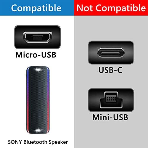 Geekria Микро-USB Звучници Краток Кабел За Полнач, Компатибилен Со Sony SRS-XB32 XB22 XB20 XB31 XB41 X11 XB01 Btv5 X99 Полнач, USB До Микро-USB