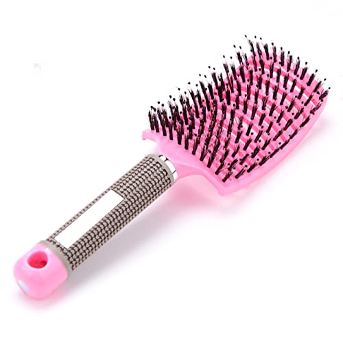 Дами коса скалп масажа чешел четка за коса најлонска грива за коса, четка за коса, алати за стилизирање на коса, розова