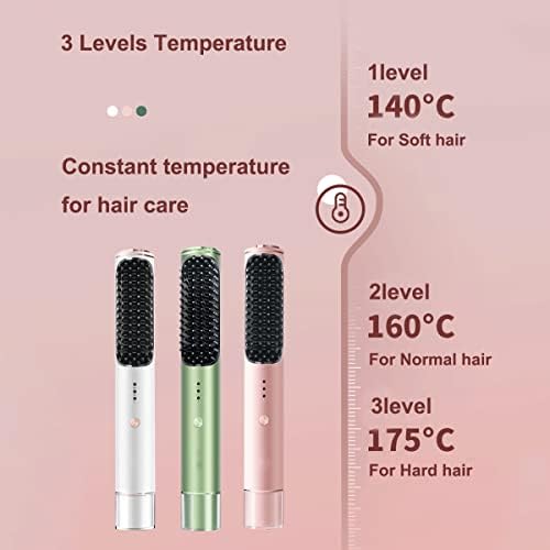 Четка за зацрвстување на косата Abhi јонска коса е влажна и сува со 3 нивоа Температурна автоматска патека за патувања styler анти-скалд