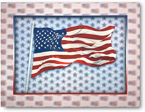 Маташи 5Д мулти -димензионална wallидна уметност - 5Д американско знаме wallидно печатење на поликарбонатни панел со живописни бои - потопни, интерактивни,