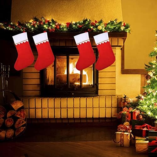 Божиќни чорапи на големо, 12 парчиња почувствуваа божиќни чорапи 13,7 Забава за забави ги опфаќа чорапите за Божиќно камин што виси