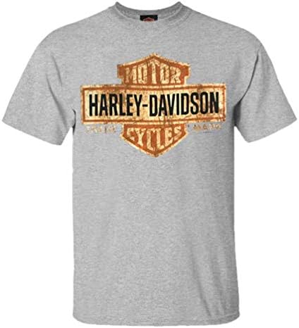 Машка маица Харли-Дејвидсон, потресена маица Бар и Шилд, Греј 30296597