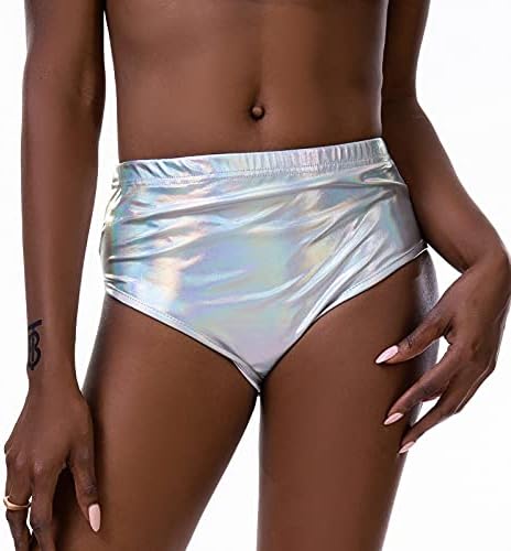 Врски панталони на половината женски секси метални шорцеви панталони гаќички златна кратка кожа висока рива црна сребрена сјајна танц