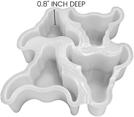 4 Бик череп свежиот силиконски послужавник калап | Големина на големината на клипот за вентилатор 4,1 Широк x 4,55 Долг x 0,8 длабок