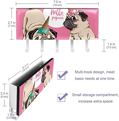 Организатор на розово пукачоно за кучиња со 5 куки wallидна кујна за кујнски решетки за повеќекратна полица за складирање