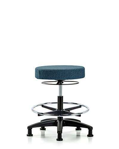 Седење Labtech LT42593 Средна столица од средна клупа, ткаенина, најлонска база - хром прстен за стапало, лизгање, црна
