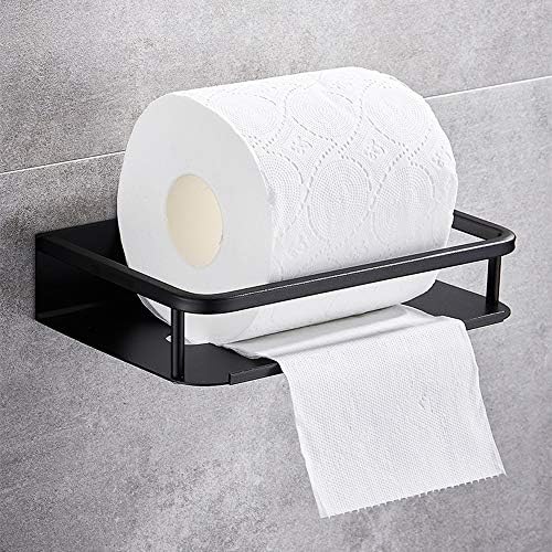Јуанфлк Црн Држач За Тоалетна Хартија Картонска Кутија За Ткиво Тоалетна Ролна Хартија Фиока За Рака Креативна Решетка За Тоалетна Хартија Монтирана