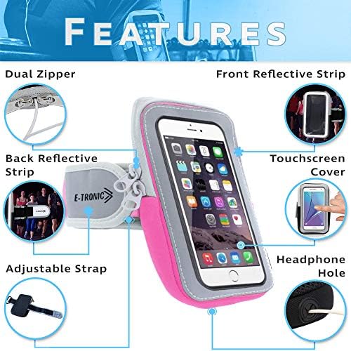 Универзален држач за телефони за трчање: Армбенд ракав за тренингот за тренингот за рака, торбичка за рака и торба Компатибилен јаболко iPhone