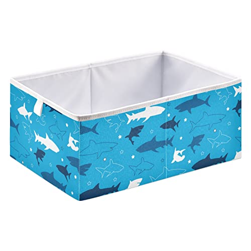 Симпатични ајкули сини коцки за складирање на коцки за складирање коцки водоотпорна корпа за играчки за канти за организатор на коцка
