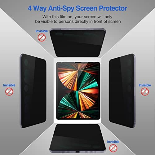 Procase iPad Pro 12.9 4-насочен заштитен екран за приватност 2022 2021 2020 2018 Пакет со iPad Pro 12.9 Case 2022/2021/2020/2018, Slim