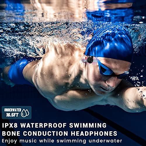 Водоотпорни Слушалки За Спроводливост на Коските за Пливање, Ipx8 Отворено уво 16gb MP3 Плеер Bluetooth Безжични Спортски Слушалки