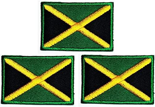 Кленплус 3 парчиња. 1. 1Х1, 6 ИНЧИ. Мини Јамајка Знаме Лепенка Тактичко Воено Знаме Апликации Закрпи Светско Знаме На Земјата Извезени за Костим Јакни Капа Облека Торб?
