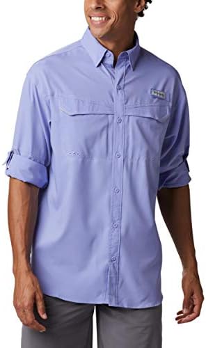 Колумбија машка маичка со долги ракави со долги ракави, UPF 40 Заштита, ткаенина за влага за влага, бајка, висока 4x