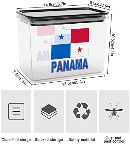 Гордост На Панама-Панамско Знаме Кутија За Складирање Пластични Канистри За Контејнери За Организатор На Храна Со Капак за Кујна