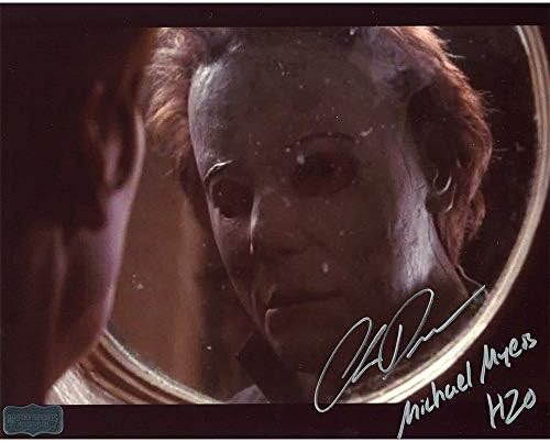 Крис Дуранд автограмирал/потпишал нефромиран Ноќта на вештерките 8x10 Фото - огледало со натпис „Мајкл Мајерс Х20“