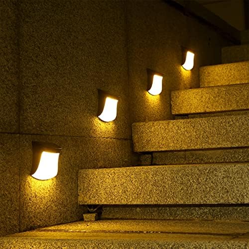 Xunion соларни wallидни светла на отворено водоотпорни, соларни напојувани wallидни светла ограда светла ноќ надвор од светлата украси за скалила