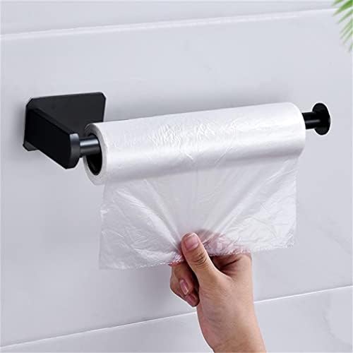 N/a без дупки држач за хартија од хартија од не'рѓосувачки челик за хартија за хартија за бања за бања црна