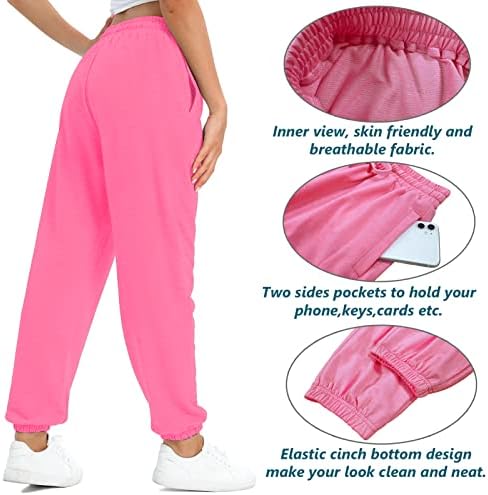 Flyearth Sweatpants For Women Chinch Date Lounge Comfy Athertic Joggers кои трчаат панталони панталони со џебови со џебови