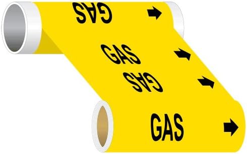 Lateriancesigns.com Етикета за гас цевки, 8x2 инчи 5-пакет винил за маркери на цевки hazmat