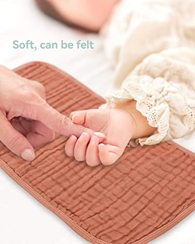 Мама Beebi 6 парчиња Муслин Бурп крпи, памучни крпи од памук со нежен допир, 6 слоја Дополнителни апсорбирачки и меки крпи за бебиња