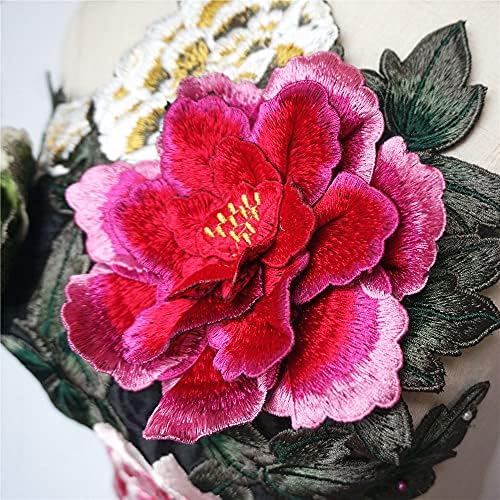 Uxzdx извезени 3Д божјови цвеќиња лисја шијат закрпи за залепување аплицирање за венчаница за занаетчиски занает за декорација DIY