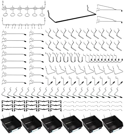 KK5 Pegboard Hooks - Дебела тешка табла за закачалка и држач за алатка за табли, метални куки за висино складирање организираат разни алатки