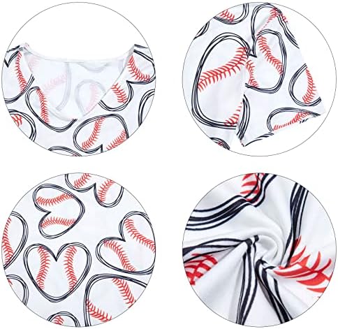 Бејзбол кошула за жени Симпатична срце Бејзбол маица со В-врат Маица Смешно бејзбол тренинг мекобол маички маички кошули