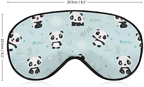 Симпатична панда бамбус шема за спиење маски за очите затемнување со прилагодлива еластична лента ноќно слепило за жени мажи за јога