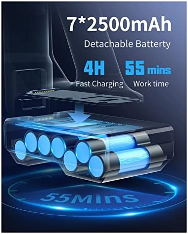 Xbroom 400W 33KPa 5 Брзина HD екран безжичен безжичен вакуум чистач за домашен апарат 55 мин. Отстранлива батерија S12